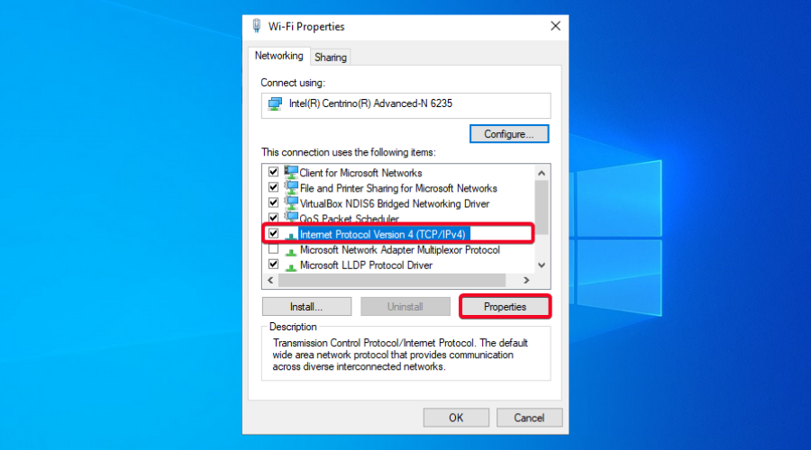 wifi properties ipv4