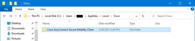 cisco remove appdata