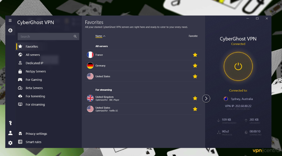 cyberghost partypoker vpn