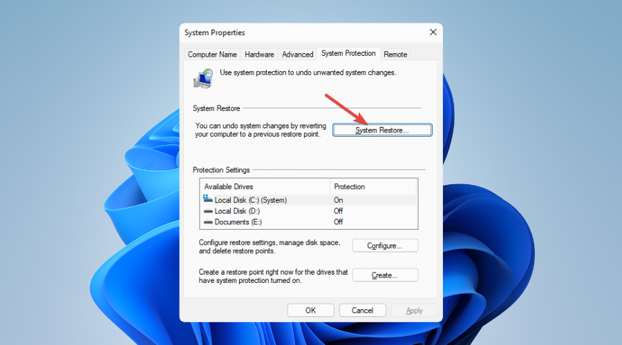 Windows system properties