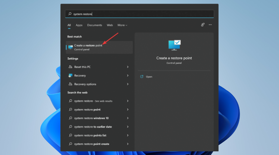 Windows system restore
