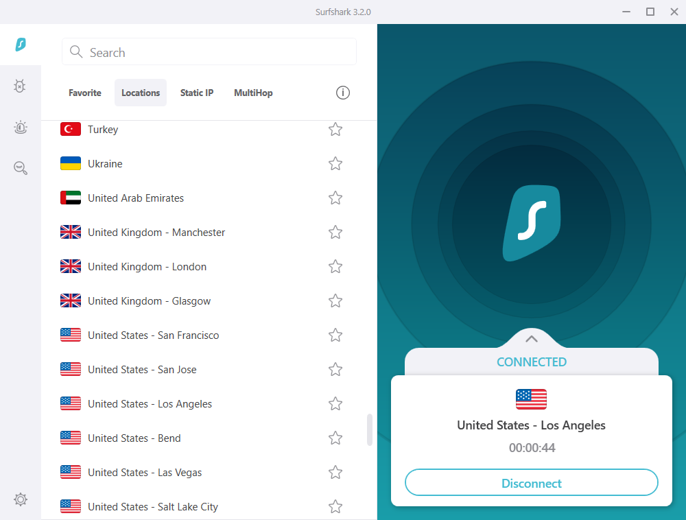 surfshark server list