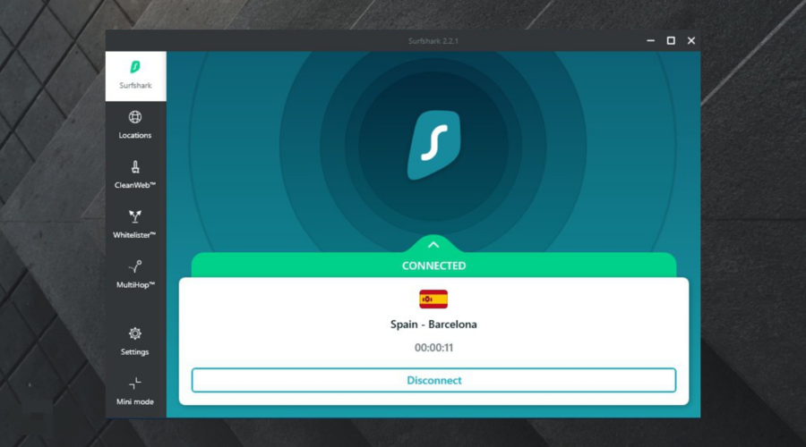 Surfshark location Spain