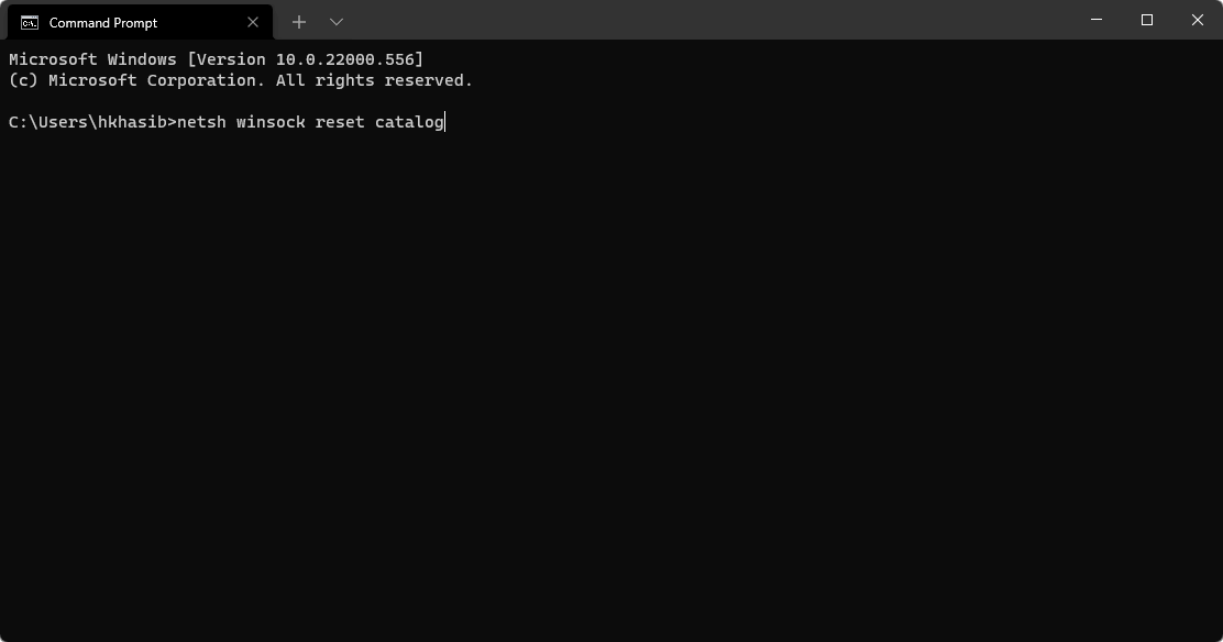 Run netsh winsock reset catalog