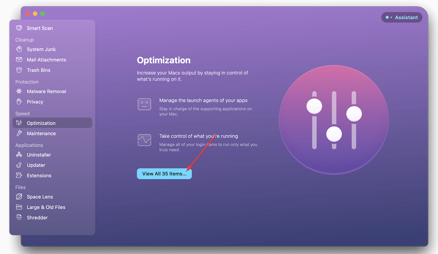 clicking view all items cleanmymac x