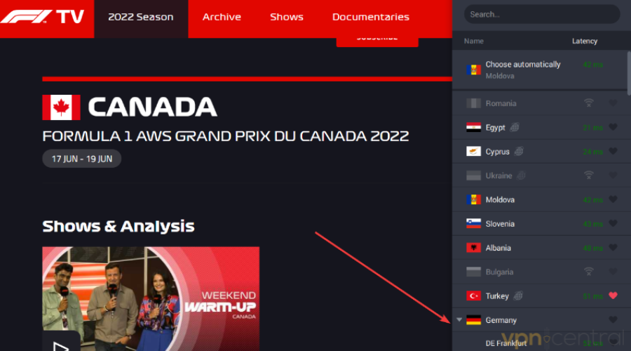 connect to server f1