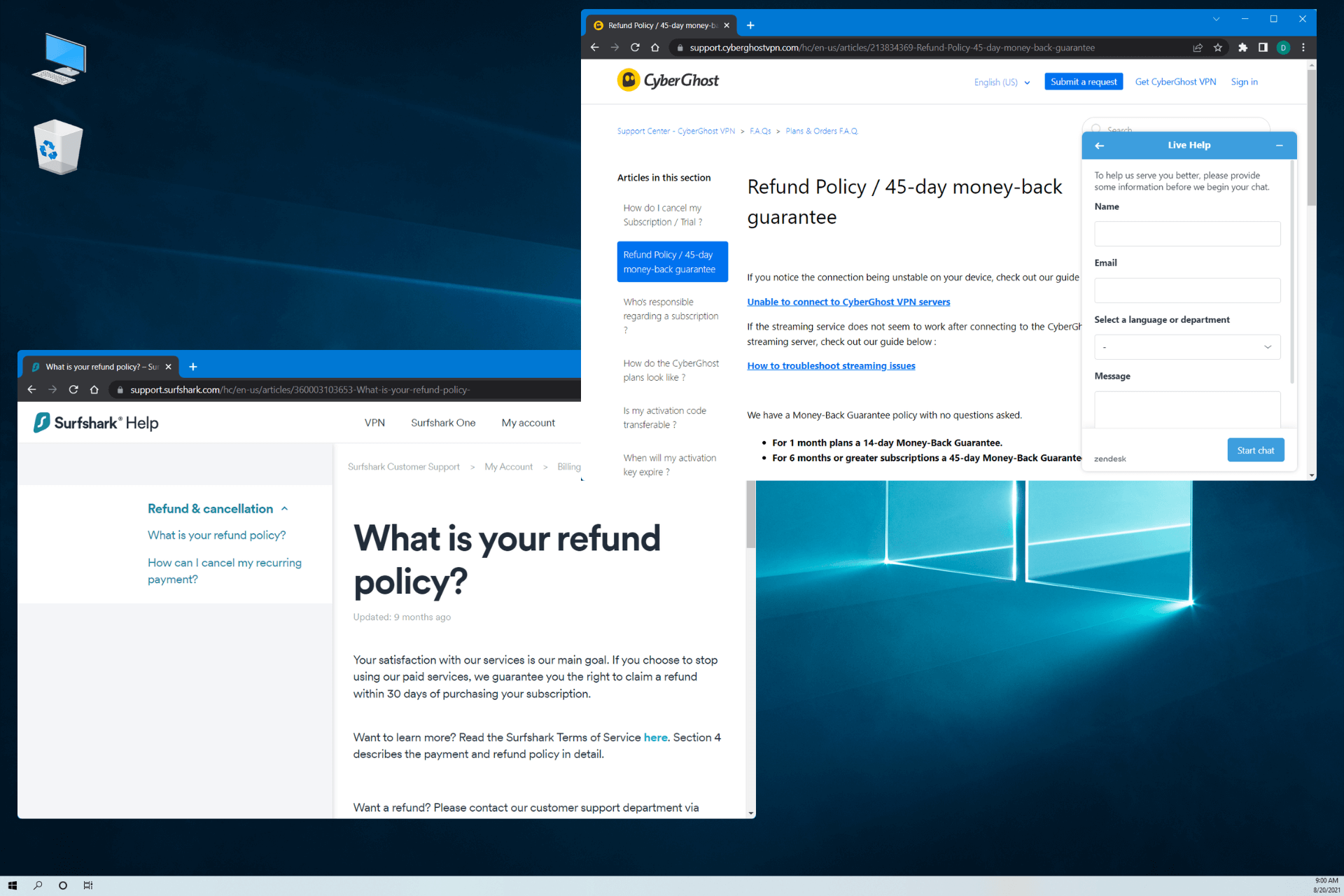 vpn refund policy 2022