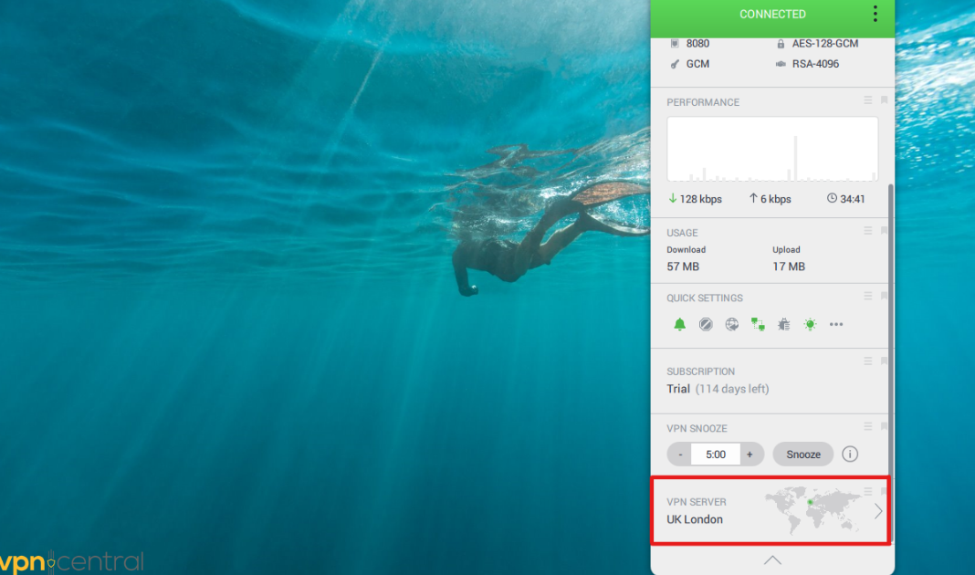 Choose a VPN server to access TradeStation
