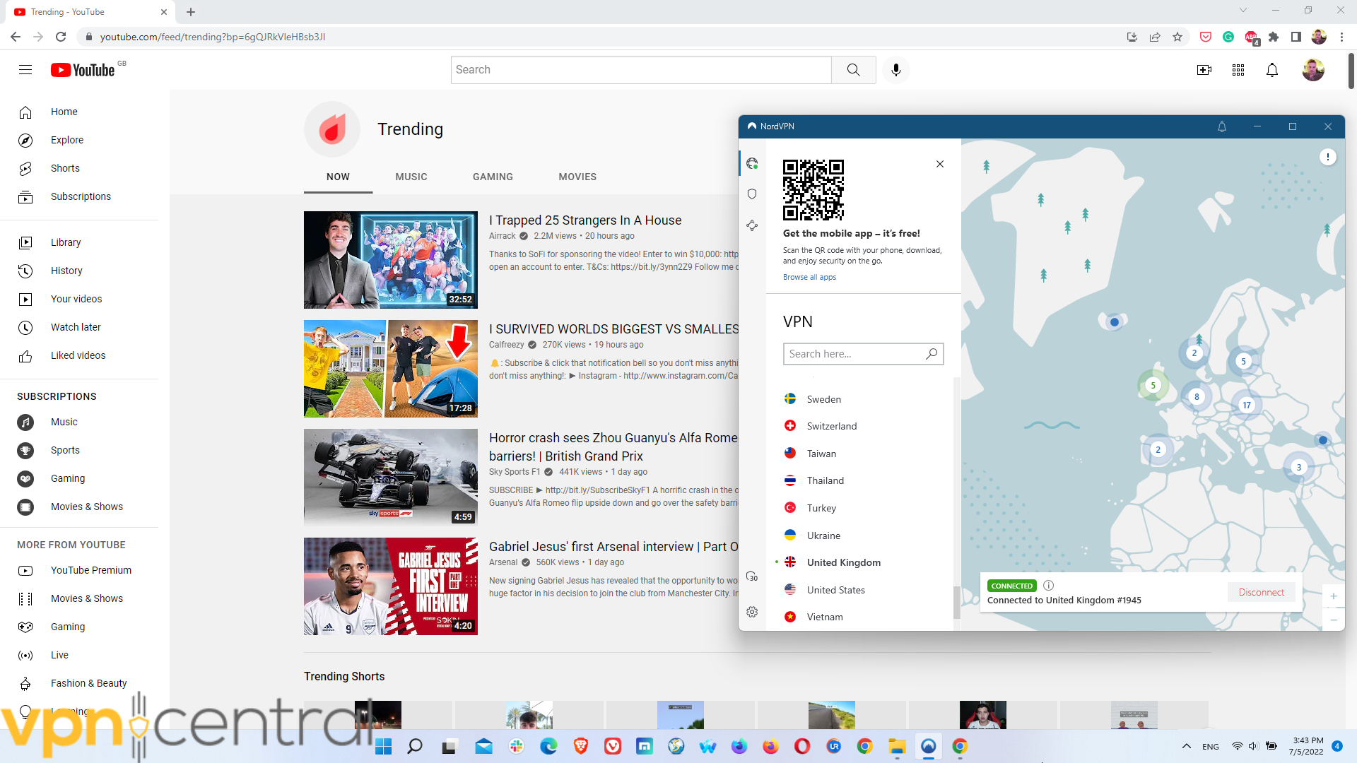 nordvpn youtube tv local channels