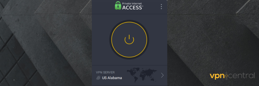 pia connected to alabama server