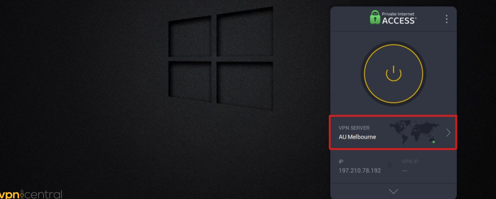 Select server to use PIA VPN over TalkTalk router