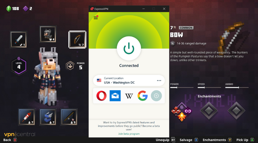 minecraft dungeons vpn