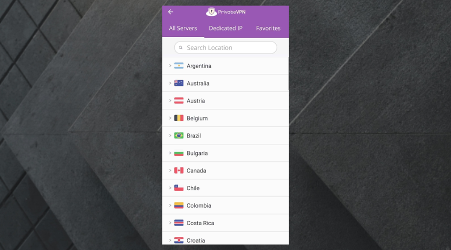 PrivateVPN locations