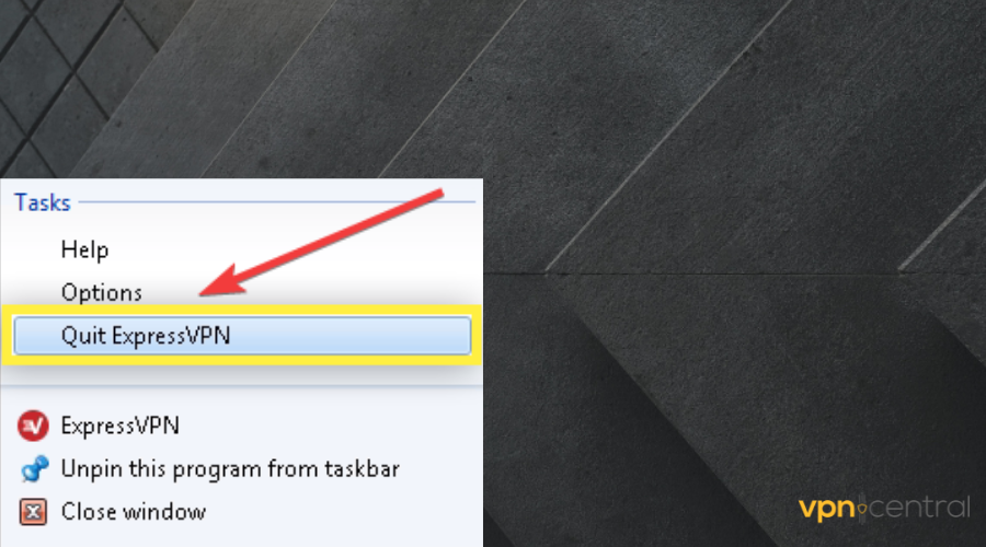 quit expressvpn