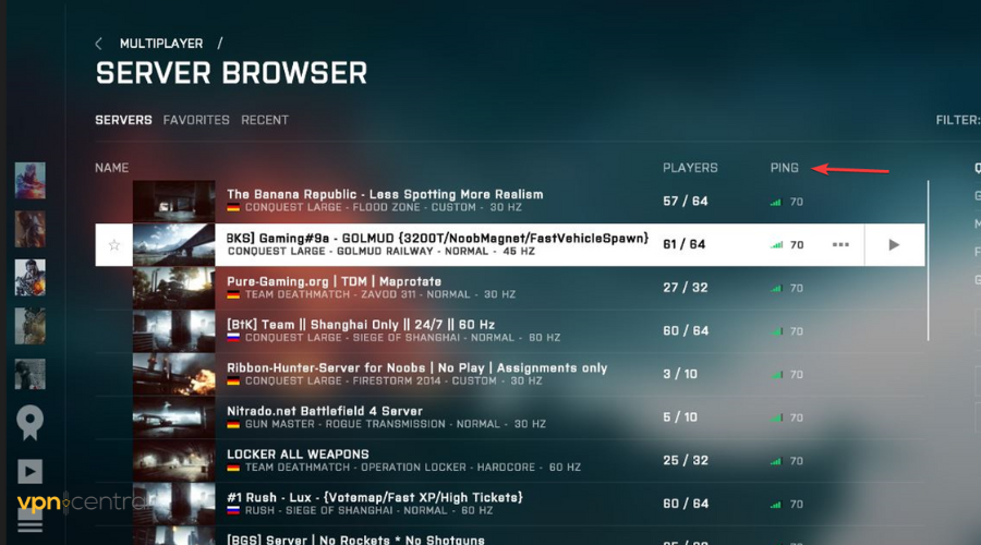battlefield 4 high ping