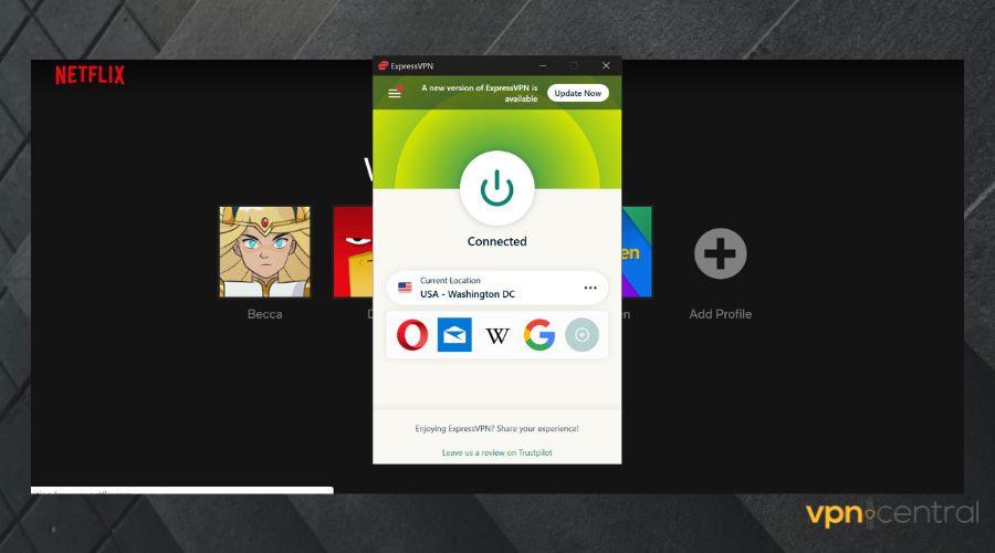 Netflix site error VPN