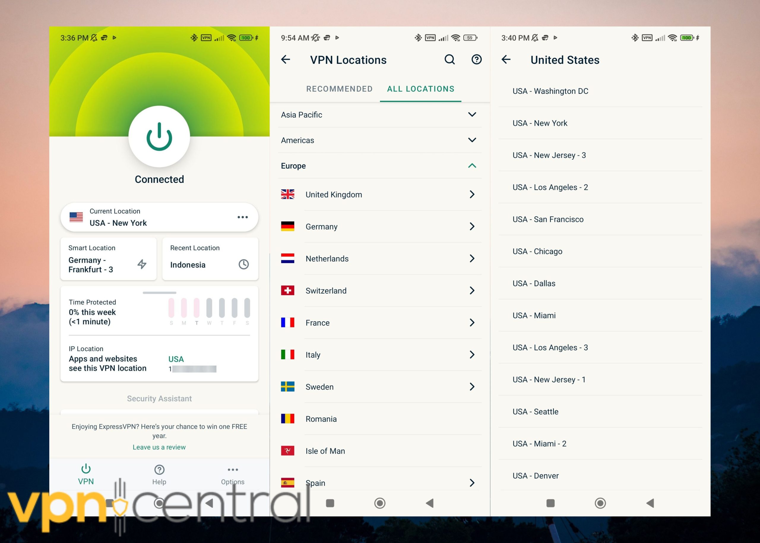 expressvpn android sever list