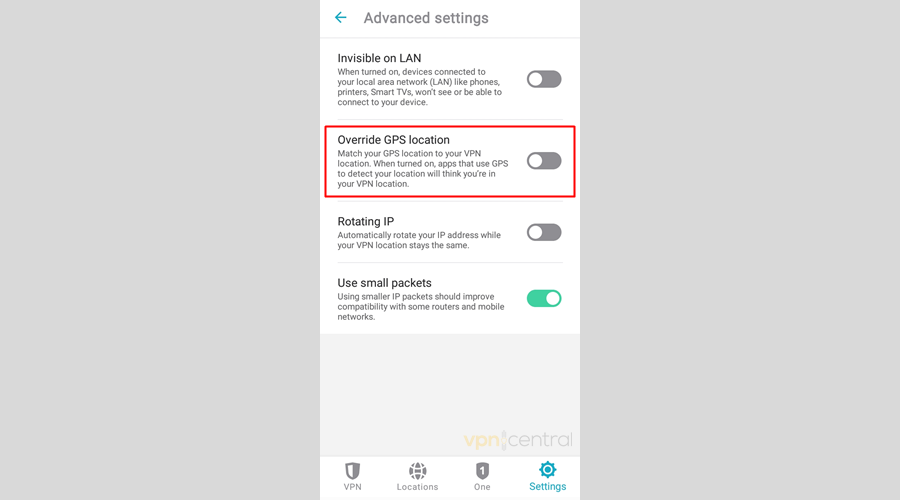 Surfshark GPS override