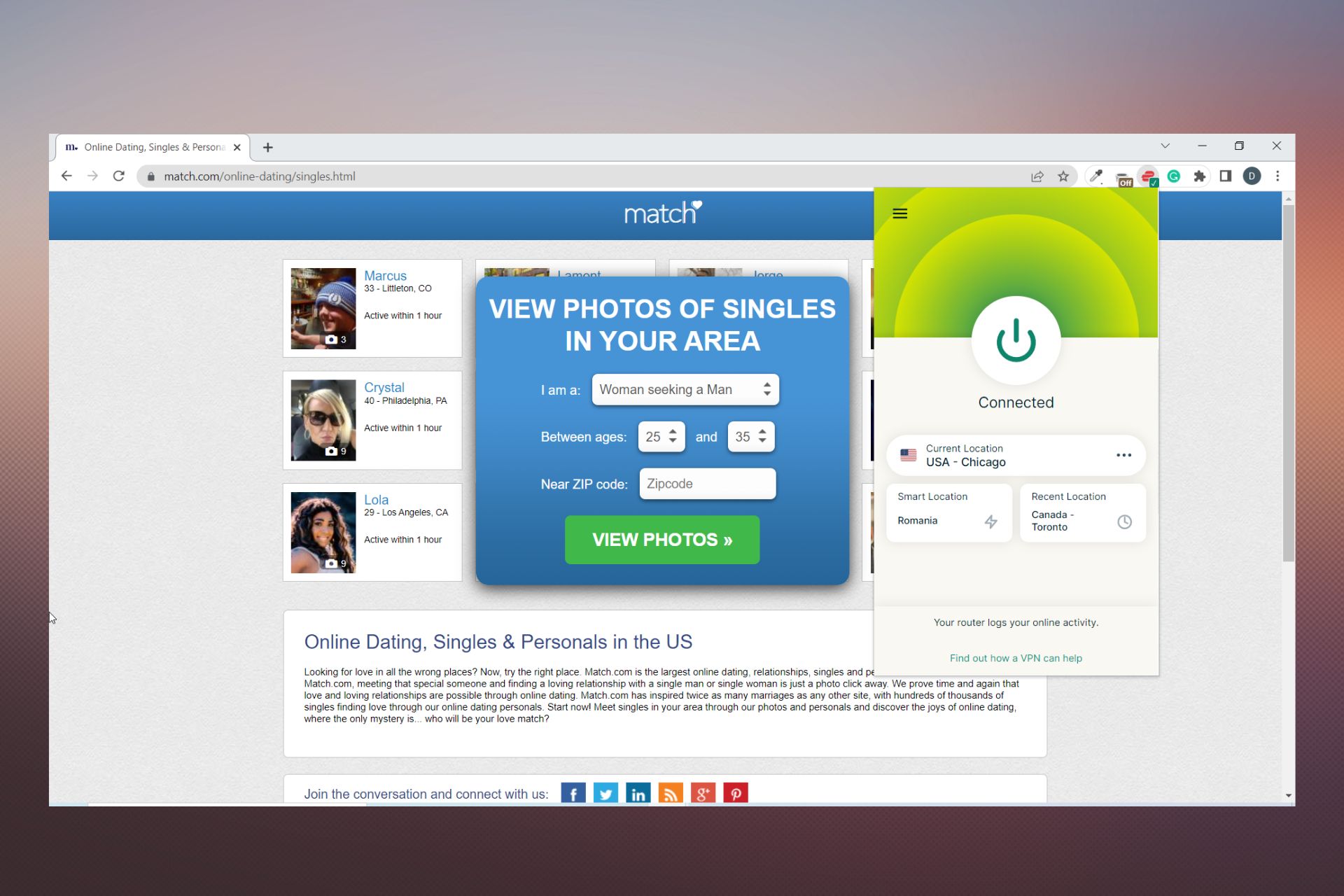 best vpn for match.com