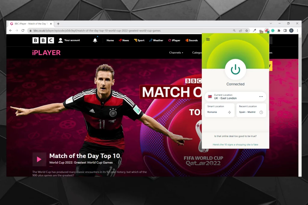 bbc iplayer unblocked world cup with expressvpn