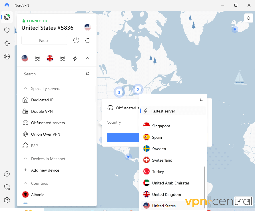 choose obfuscated servers