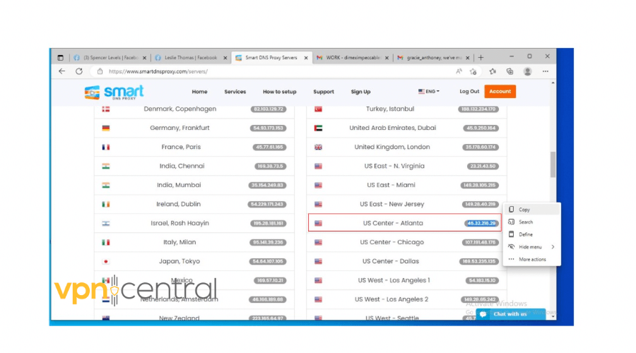 copy US address on SmartDNSProxy