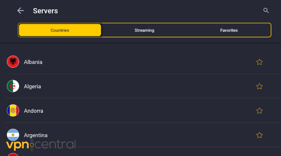 cyberghost vpn server list on android tv
