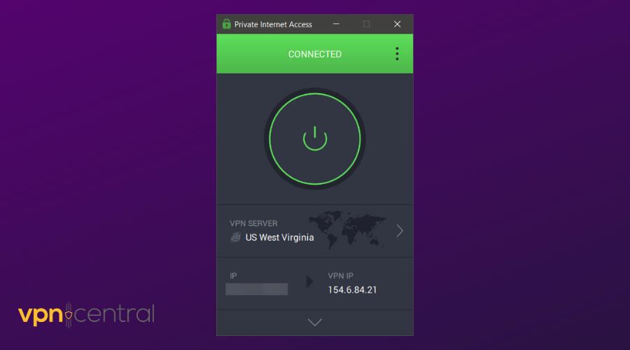 pia connected to west virginia