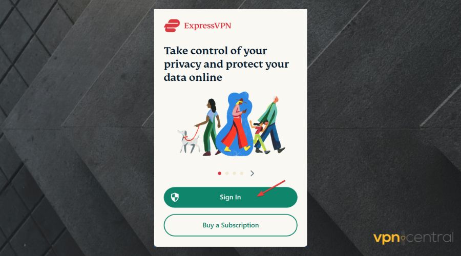 log in to expressvpn account
