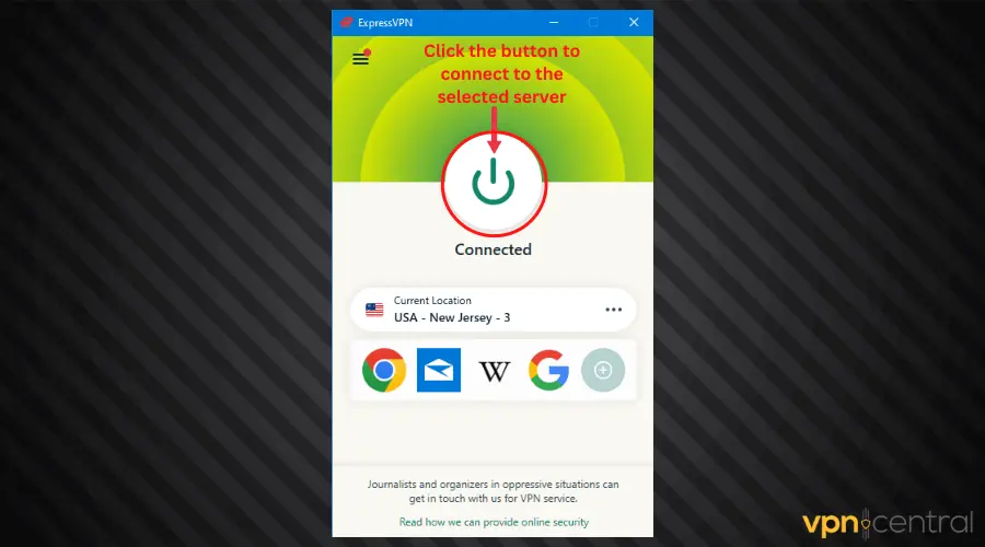 expressvpn connect to server