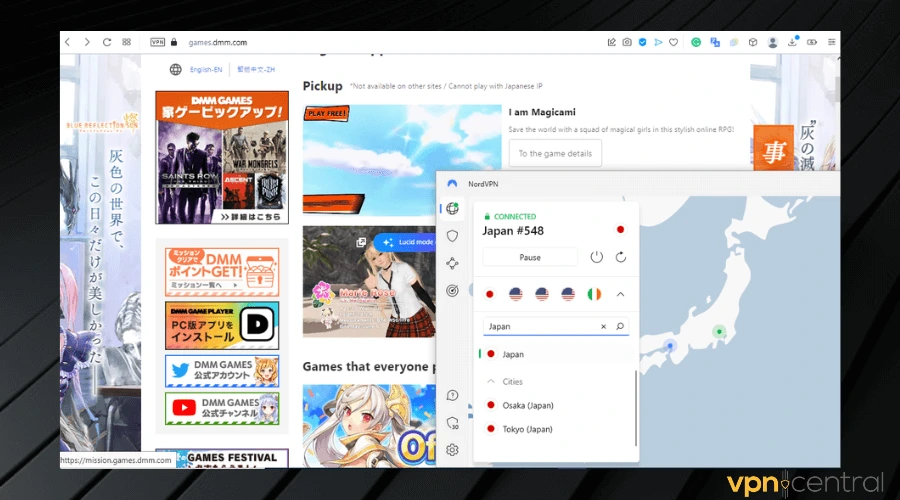 DMM launcher con VPN