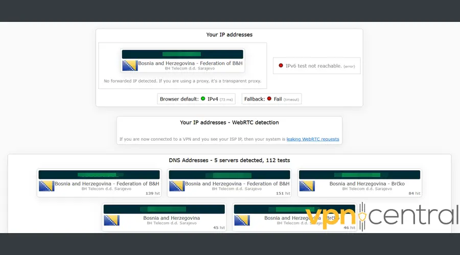 IP leak test without a VPN