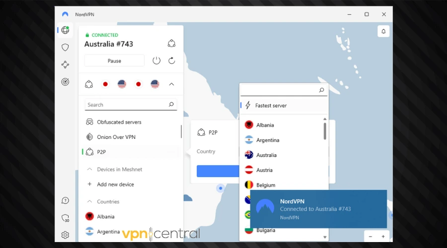 nordvpn p2p servers