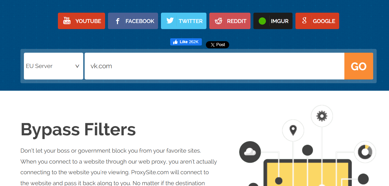 access vk trhough proxysite