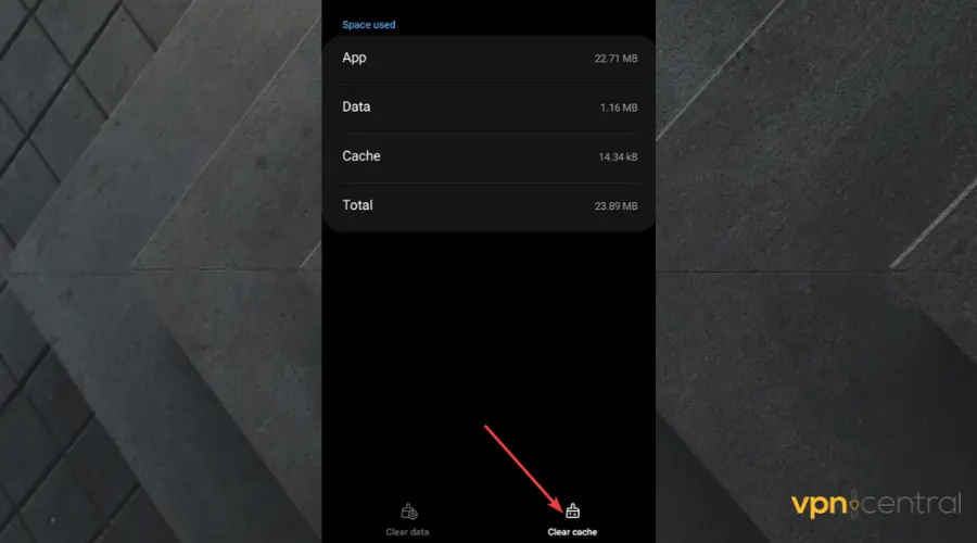 clear app cache on android mobile
