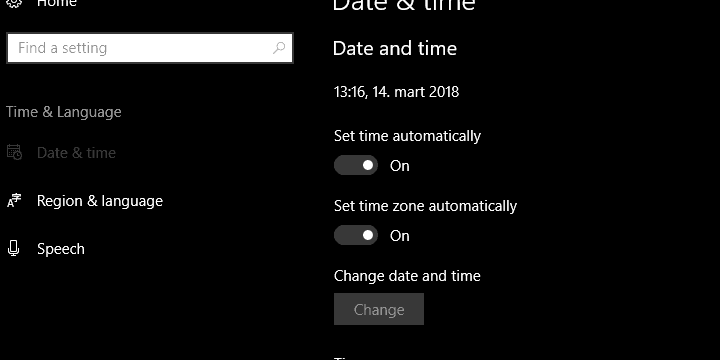 date and time