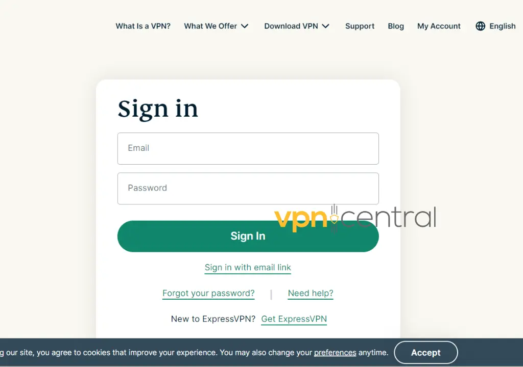 expressvpn account login