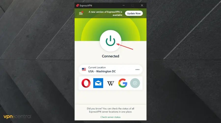 expressvpn connect to server