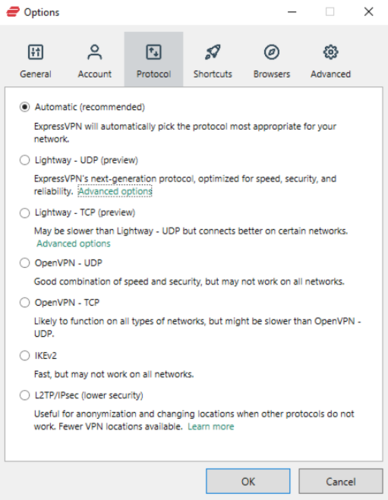 expressvpn protocols