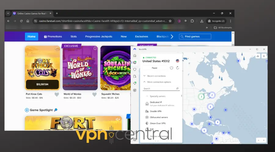 fanduel working with nordvpn obfuscated server