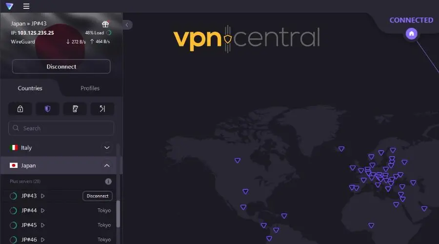 protonvpn list of japanese servers