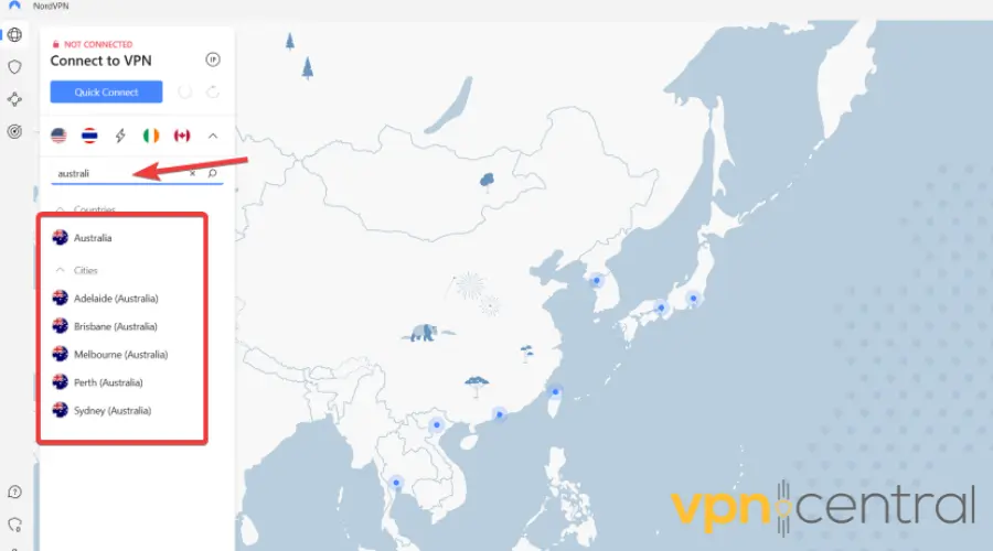 nordvpn australian servers