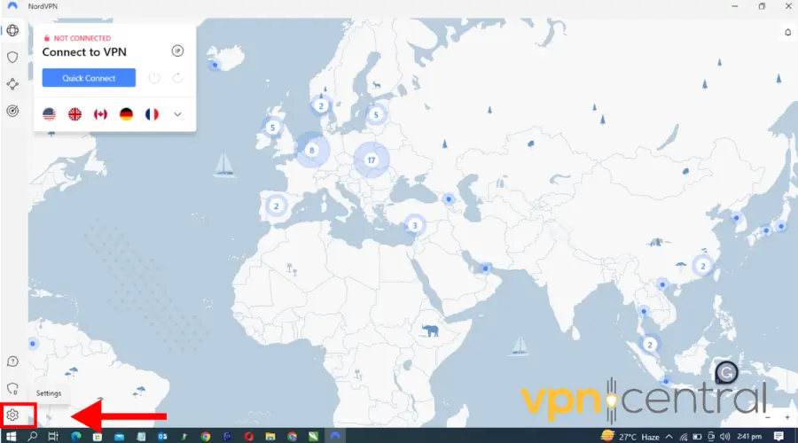 paramètres NordVPN
