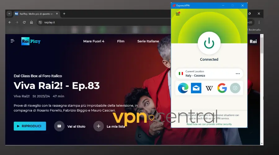 watching italian tv channel raiplay in usa with vpn