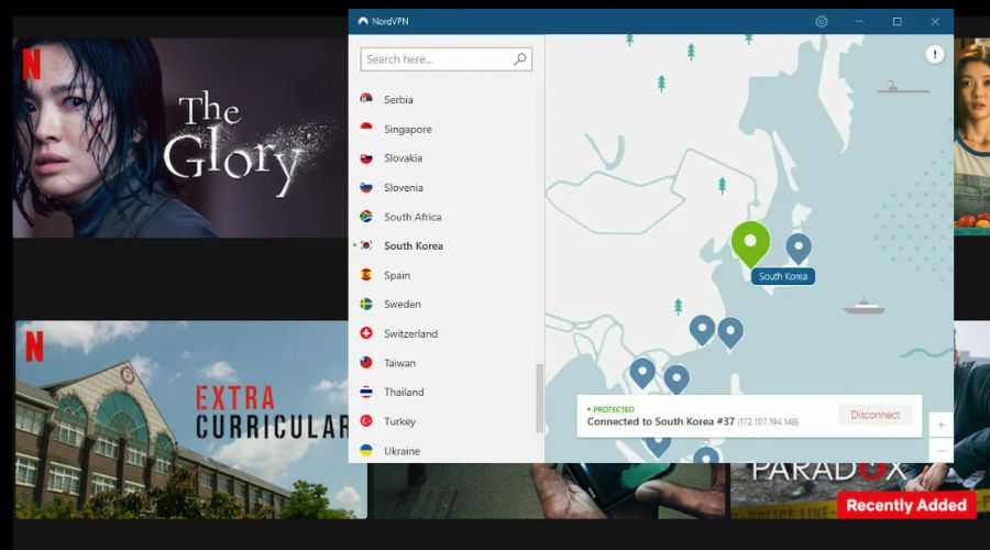 watching netflix korea abroad with nordvpn