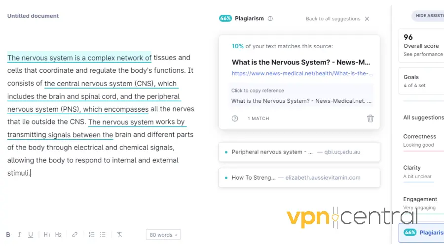 grammarly plagiarism checker