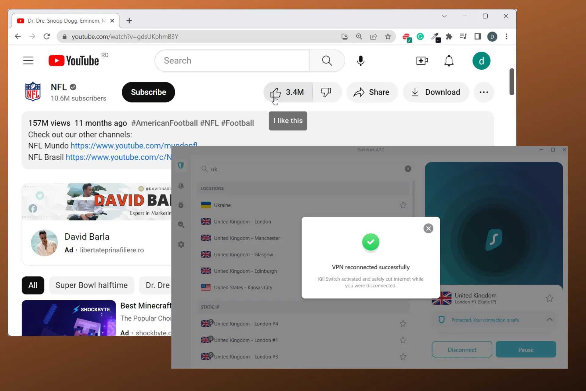 does youtube count vpn views