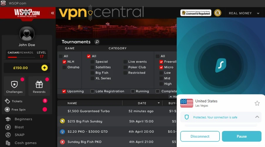 Surfshark WSOP poker