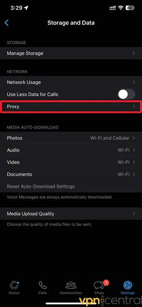 Accessing Proxy Configurations