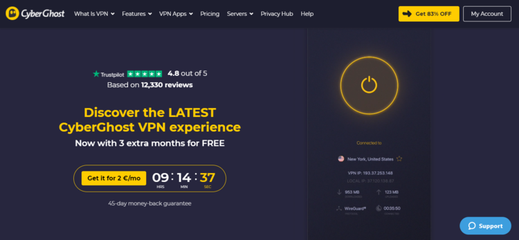 cyberghost get 83% off